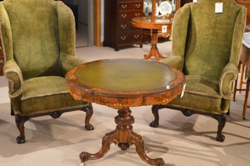 fig 1. A Stunning Quality Burr Walnut Victorian Period Revolving Drum Table