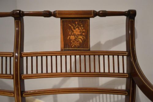 fig 1. A Beautiful Mahogany Inlaid Edwardian Period Settee