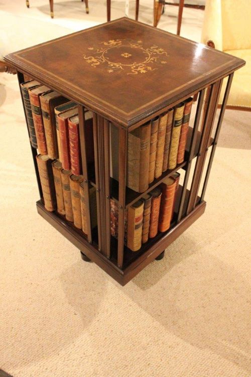 A Figured Mahogany Edwardian Period Revolving Bookcase