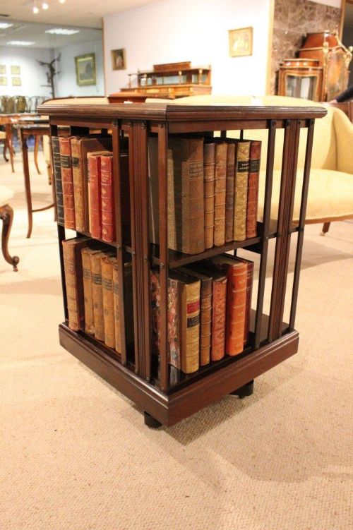 fig 1. A Figured Mahogany Edwardian Period Revolving Bookcase