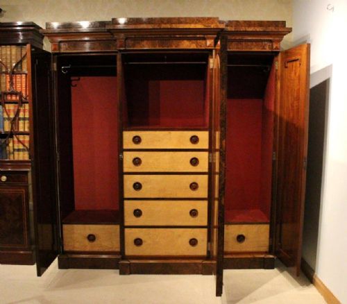 fig 1. A Stunning Quality Burr Walnut Victorian Period Antique Wardrobe