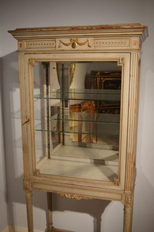 fig 1. A Grey Painted French Neo Classical Cabinet On Stand