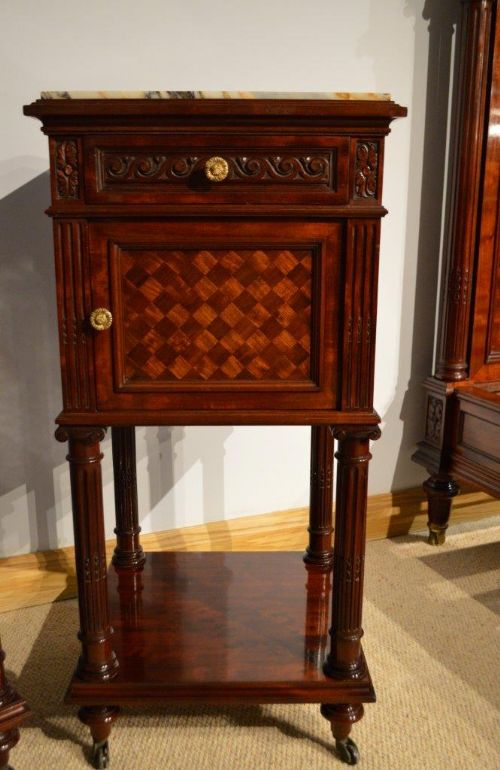 fig 1. A Superb Pair of French Mahogany Bedside Cupboards