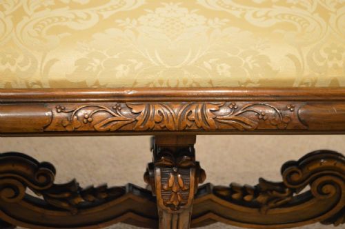 fig 1. A Good Walnut William & Mary Style Duet Stool/Window Seat