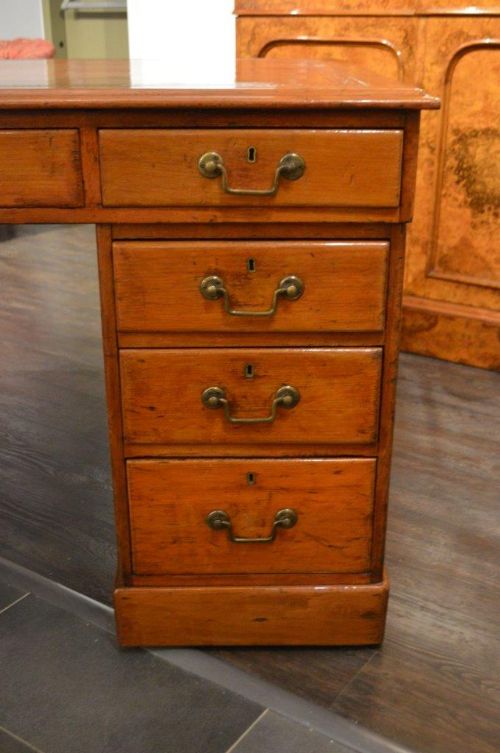 fig 1. A Patinated Pine Victorian Period Antique Partners Desk