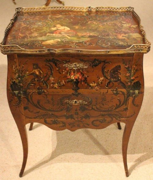 A Vernis Martin French Bombe Shaped Commode/chest