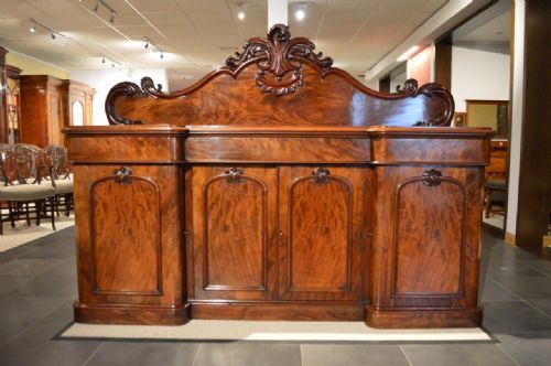 A Mahogany Victorian Period Four Door Breakfront Sideboard