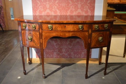 A Mahogany George III Period Antique Bow Front Sideboard