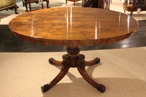 A Figured Walnut Victorian Period Centre/loo Dining Table by Holland & Sons of London