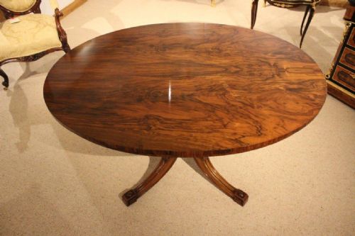 fig 1. A Figured Walnut Victorian Period Centre/Loo Dining Table By Holland & Sons Of London