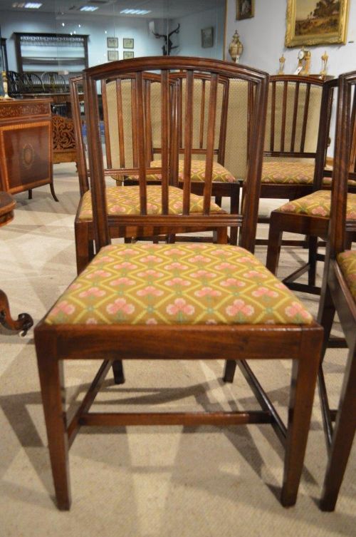 fig 1. A Set Of 6 Cuban Mahogany George III Period Antique Dining Chairs