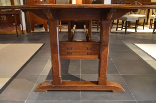 fig 1. A Rare Oak Arts & Crafts Period Dining Table By Arthur Simpson Of Kendal