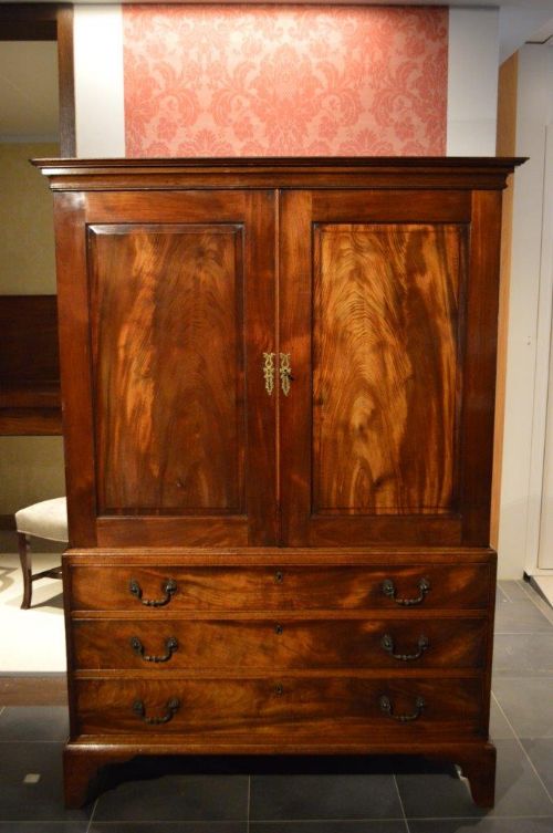 A Mahogany George III Period Antique Linen Press