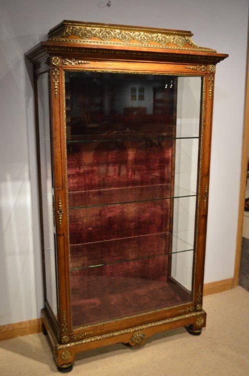 A Large & Impressive French Rosewood & Ormolu Mounted Vitrine