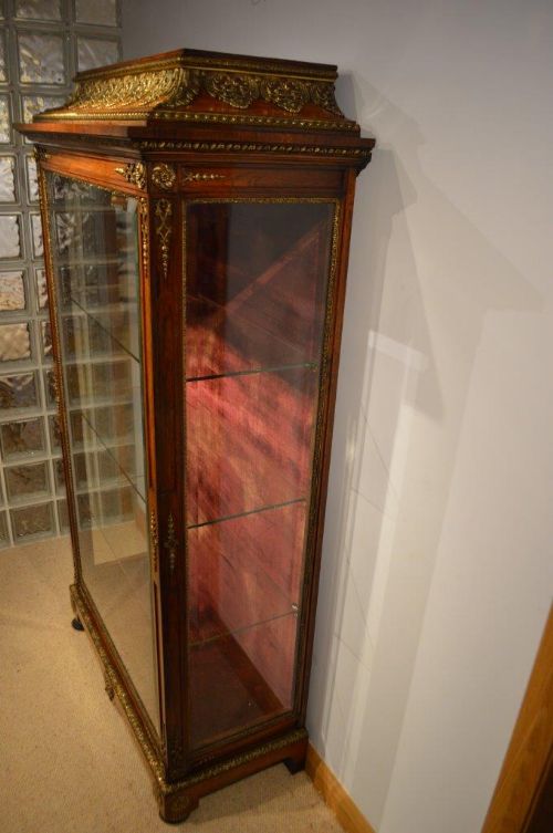 fig 1. A Large & Impressive French Rosewood & Ormolu Mounted Vitrine