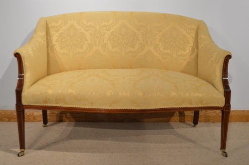 A Beautiful Mahogany Inlaid Edwardian Period Antique Settee