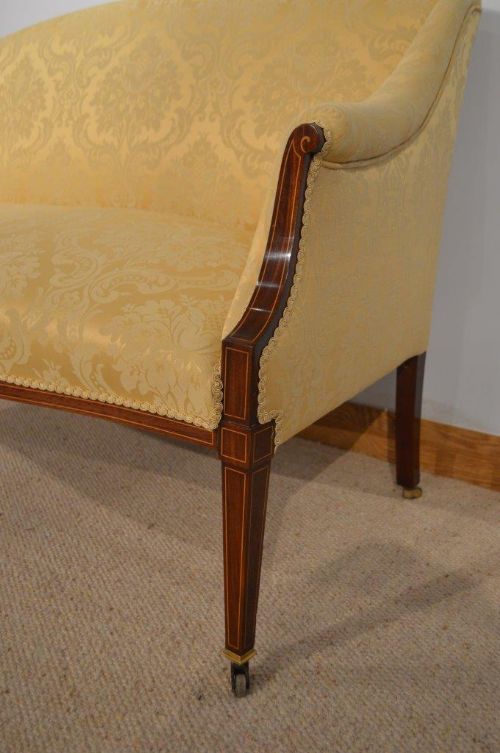 fig 1. A Beautiful Mahogany Inlaid Edwardian Period Antique Settee