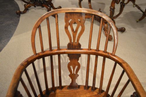 fig 1. A Yew Wood Mid 19th Century Windsor Arm Chair