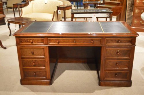 A Beautiful "Plum Pudding" Mahogany Victorian Period Pedestal Desk