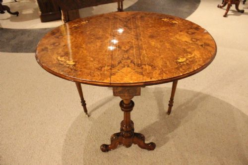 A Beautiful Quality Burr Walnut Inlaid Victorian Period Sutherland Table