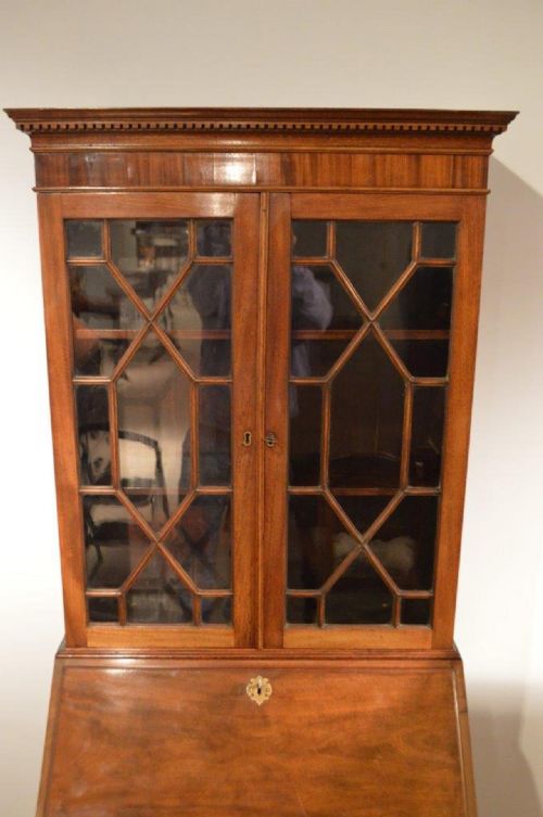 fig 1. A Small Scale George III Style Mahogany Bureau Bookcase