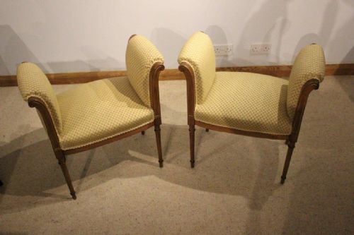A Pair of Mahogany & Parcel Gilt Late 19th Century Window Seats/stools
