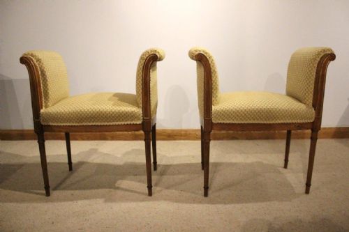 fig 1. A Pair Of Mahogany & Parcel Gilt Late 19th Century Window Seats/Stools