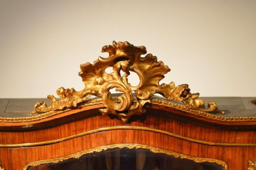 fig 1. A Late 19th Century French Rosewood & Ormolu Mounted Vernis Martin Vitrine