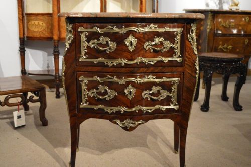 A Small Kingwood Louis Xvi Period Marble Top Commode