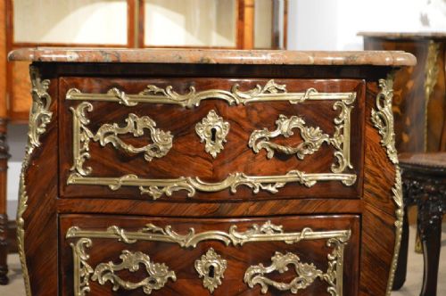 fig 1. A Small Kingwood Louis XVI Period Marble Top Commode