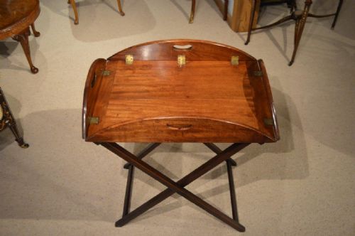 fig 1. A Mahogany Regency Period Antique Folding Butlers Tray On Stand
