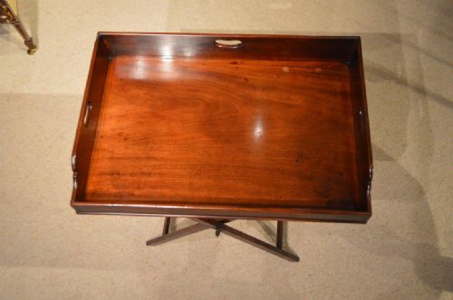 fig 1. A Mahogany Regency Period Antique Butlers Tray On Stand