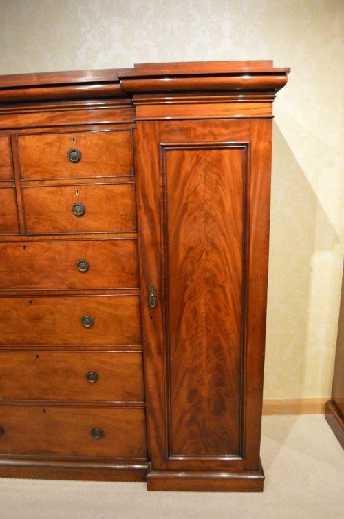 fig 1. A Mahogany Early Victorian Period Antique Wardrobe