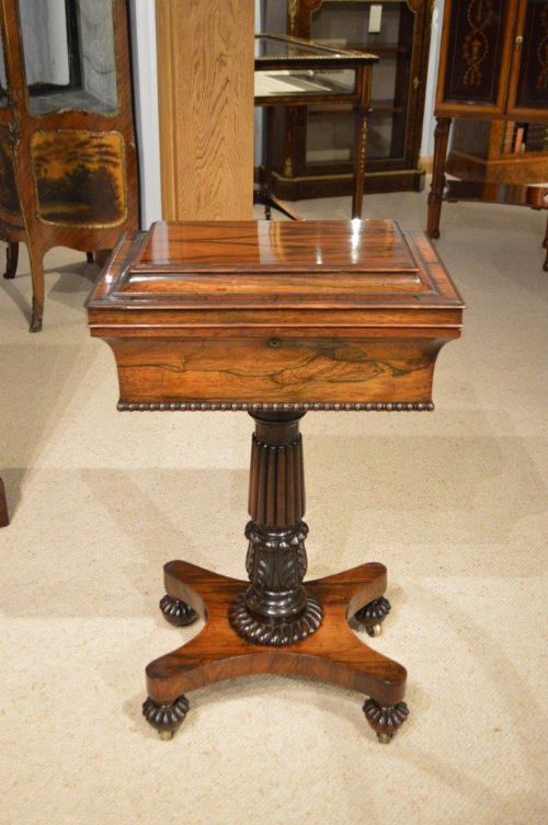 A Rosewood Regency Period Antique Teapoy