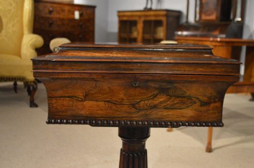 fig 1. A Rosewood Regency Period Antique Teapoy