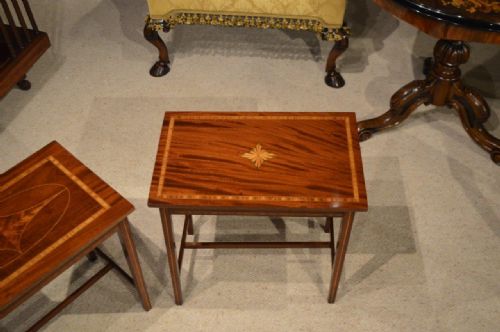 fig 1. Two Small Edwardian Period Mahogany Inlaid Side Tables