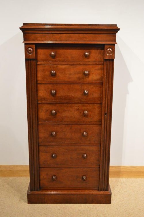 A Mahogany Victorian Period Antique Wellington Chest