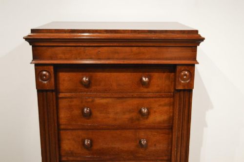 fig 1. A Mahogany Victorian Period Antique Wellington Chest