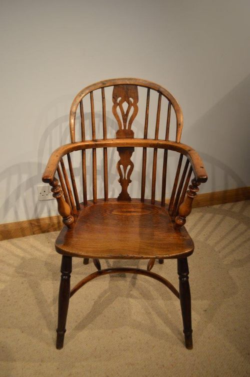 A Yew Wood Mid 19th Century Windsor Armchair