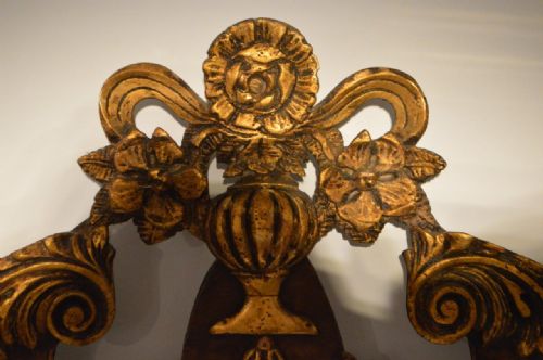 fig 1. A Figured Walnut & Parcel Gilt George I Style Antique Wall Mirror