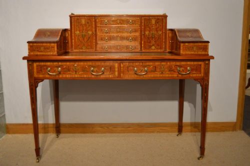 A Stunning Quality Marquetry Inlaid Carleton House Desk by Druce & Co