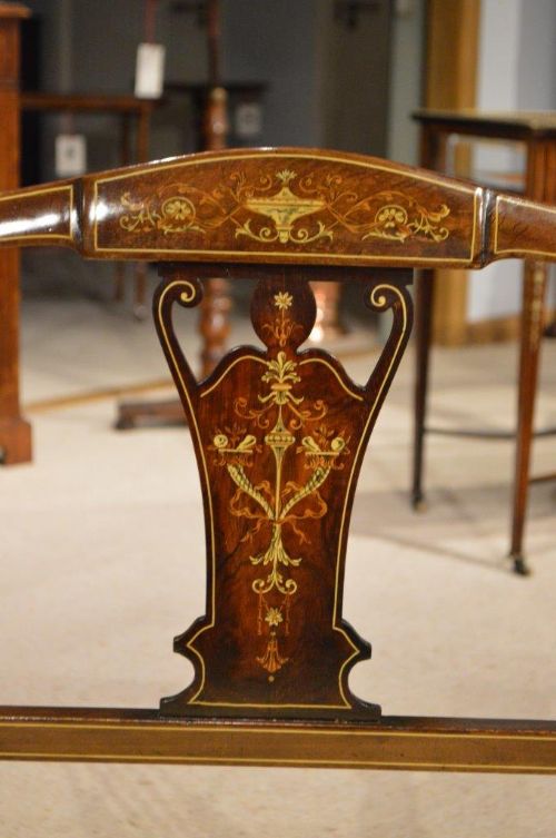 fig 1. A Mahogany & Marquetry Inlaid Edwardian Period Settee