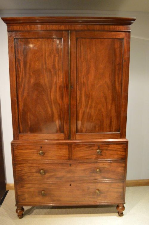 A Mahogany Regency Period Antique Linen Press