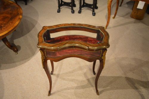 A Beautiful Rosewood & Ormolu Mounted Late 19th Century Bijouterie Cabinet
