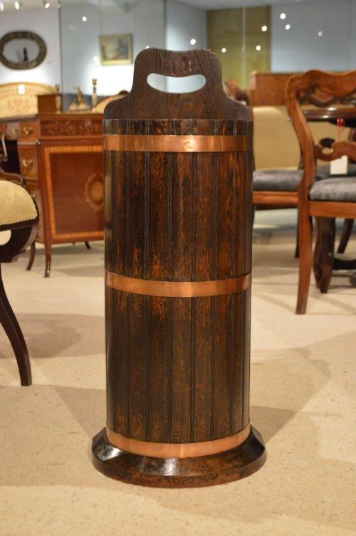 fig 1. An Oak Coopered Edwardian Period Stick Stand
