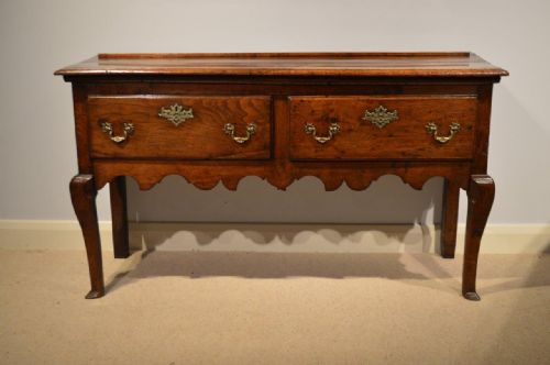 A Small Oak Georgian Period Two Drawer Dresser Base