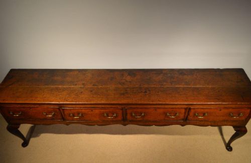 fig 1. A Rare Oak George III Period Four Drawer Dresser Base