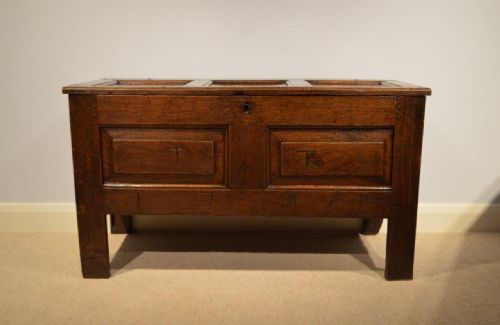 fig 1. A Late 17th Century Antique Oak Coffer