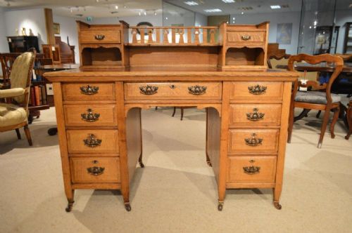 fig 1. An Oak Arts & Crafts Period Desk By Shapland & Petter