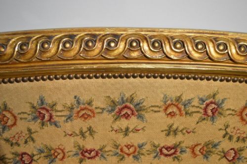 fig 1. A Late 19th Century French Carved Gilt Wood Double Bed